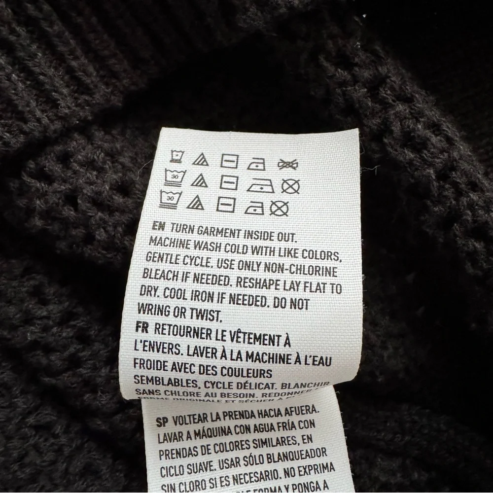 American Eagle Outfitters 100% Cotton Black Crew Open Knit Airy Sweater Sz XS